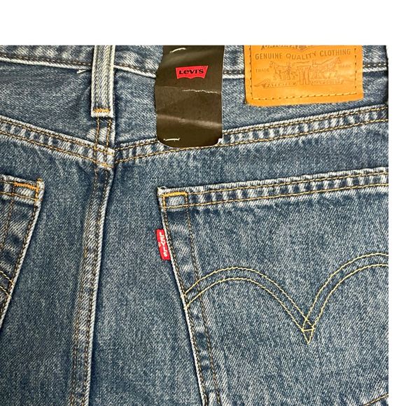 Levi’s A-line raw denim hem button denim skirt nwt 27 - Picture 5 of 5